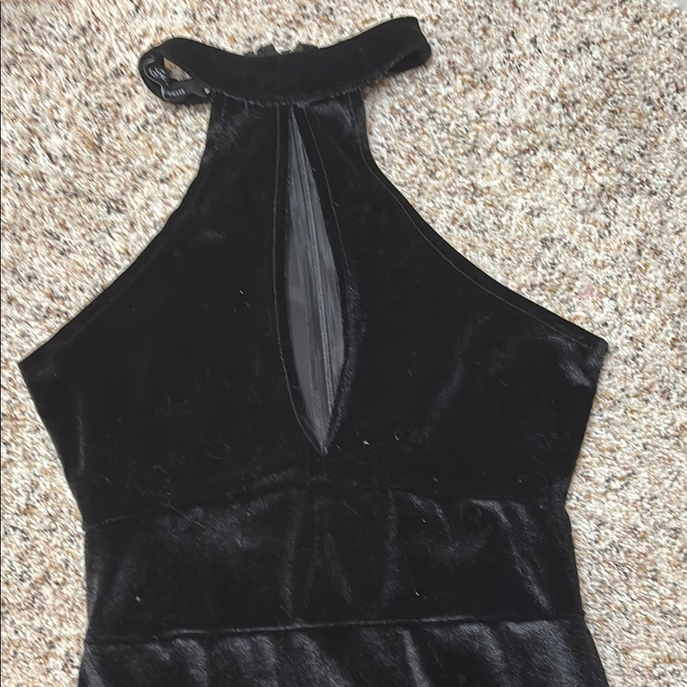 💝Date night!! Black Backless Halter Cocktail Dress